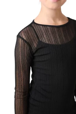 IceDress Ice - Figure Skating Two-Layer Top : Mesh Long Sleeve With Cami Top (Black And Black) -Online Skating Store 4.1672310095 86831.1672314388