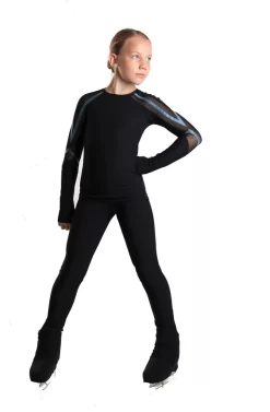 IceDress - Figure Skating Longsleeve Top -Track (Black And Emerald) -Online Skating Store 4.1672310262 16811.1672314418