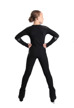 IceDress - Figure Skating Longsleeve Top - Track (Black And Dark Grey) -Online Skating Store 4.1672310349 03051.1672314431