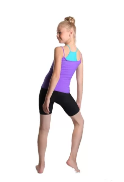 IceDress - Two-color Figure Skating Cami Top (Purple And Turquoise) -Online Skating Store 4.1672310796 62334.1672314491