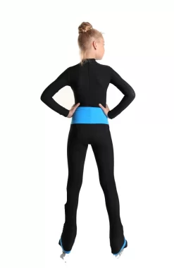 IceDress - High-Waisted Thermal Figure Skating Legging With Wide Band (Black And Blue) -Online Skating Store 4.1672311070 51684.1672314536