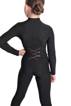 IceDress - High-Waisted Thermal Figure Skating Legging With Criss Cross Lace Design (Black And Brown) -Online Skating Store 4.1672311208 47764.1672314557