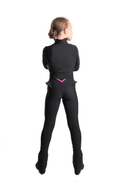 Icedress - Thermal Figure Skating Outfit "Trio" - Cropped Jacket/ Top/ High-Waisted Legging (Black And Fuchsia) -Online Skating Store 4.1672313269 93122.1672314752