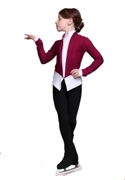 IceDress Figure Skating Outfit - Thermal - Benefit (Marsala With White And Black) -Online Skating Store 42b7b687895e 57200.1600954805