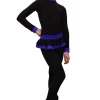 IceDress - Figure Skating Training Overalls - Valley (Black With Cornflower)