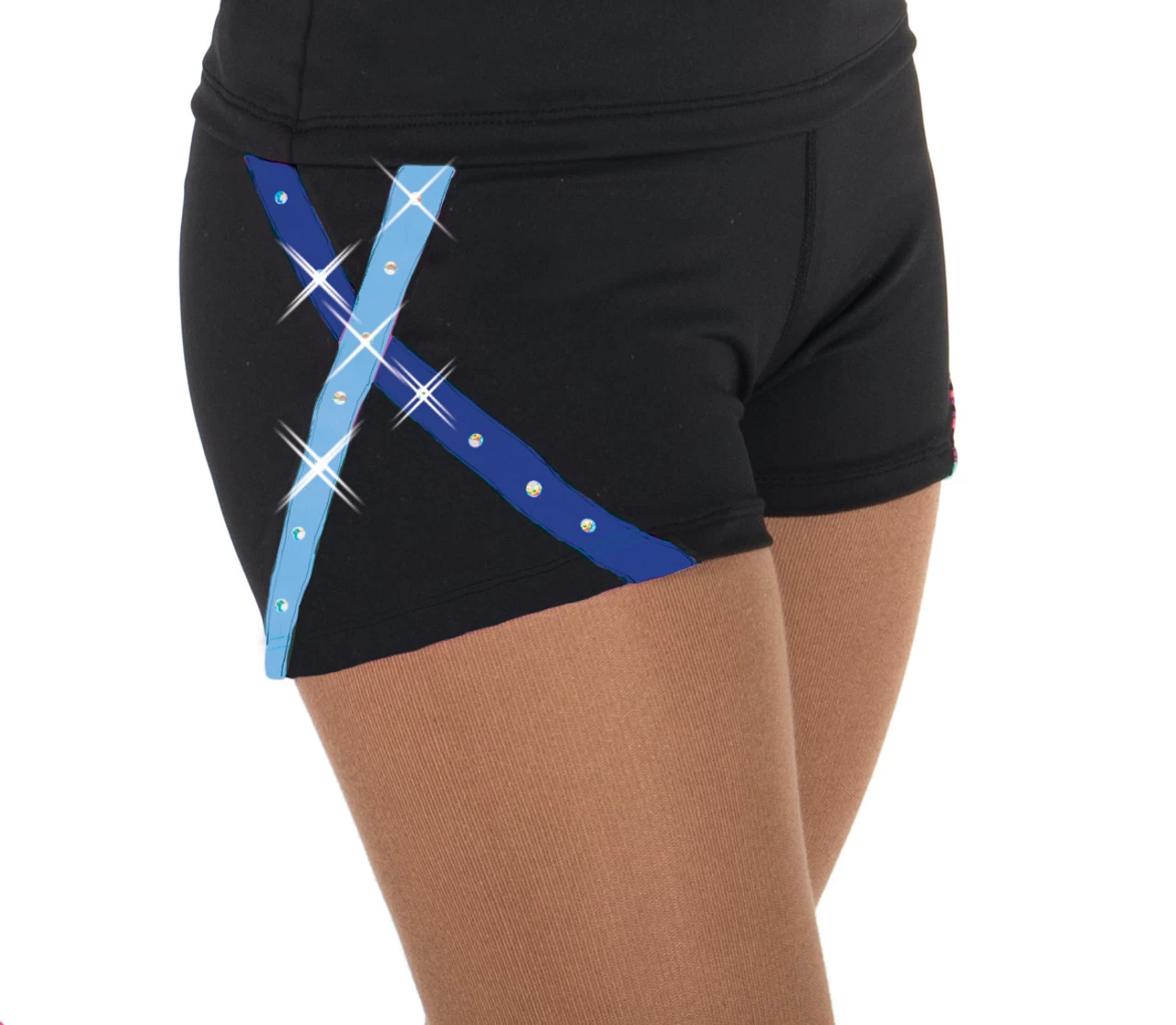 456 X-Bling Ice Skating Shorts Blue 1 456 X-Bling Ice Skating Shorts Blue