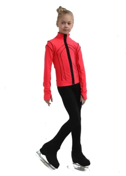 IceDress Figure Skating Jacket - Thermal - Kant (Hot Coral With Black) -Online Skating Store 4 98029 33065 69610.1582518130
