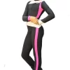 IceDress - Figure Skating Training Overalls - Skating (Dark Grey, Hot Pink And White )