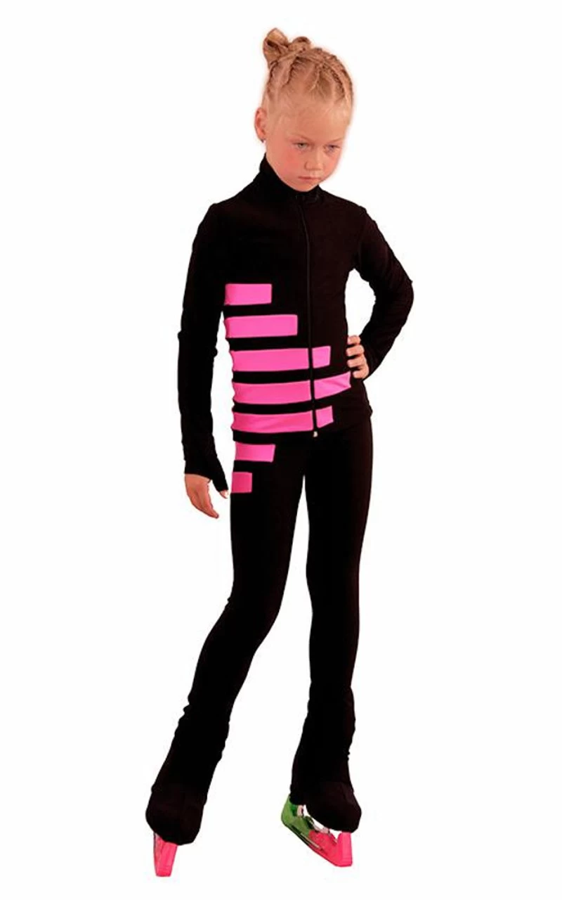 IceDress Figure Skating Outfit - Thermal - IceCode (Black With Pink) 1 IceDress Figure Skating Outfit - Thermal - IceCode (Black With Pink)