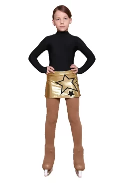 IceDress - Figure Skating Skirts - Rock Star (Gold With Black)