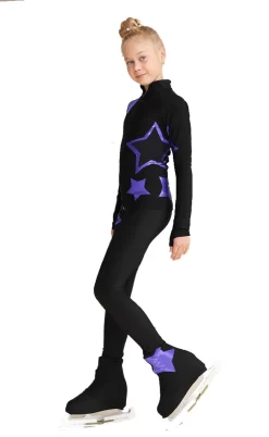 IceDress Figure Skating Outfit - Thermal - Star Sky (Black With Purple) -Online Skating Store 603a9a270325 83956.1600954807