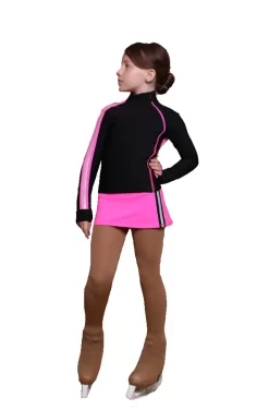 IceDress Figure Skating Skirt - Thermal - Olympus (Hot Pink With Black)
