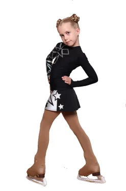 IceDress Figure Skating Outfit - Thermal - Rock Star (Black With Silver And Rhinestones) -Online Skating Store 63a9ac412f72 90964.1600954781