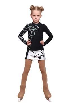IceDress - Figure Skating Skirts - Rock Star (Silver With Black)