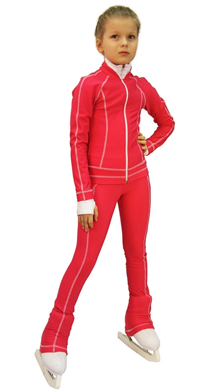 IceDress Figure Skating Thermal Pants -Todes(Raspberry With White Line) 1 IceDress Figure Skating Thermal Pants -Todes(Raspberry With White Line)