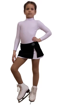IceDress - Figure Skating Skirts - Rogue (Black And White With Velvet)