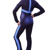 IceDress Figure Skating Pants - Jump (Dark Blue With Blue Stripes)