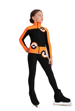 IceDress Figure Skating Jacket - Thermal - Bubble Gum (15% OFF, Size CXL, Black, Fluorescent Orange)