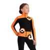 IceDress Figure Skating Pants - Thermal - Bubble Gum (Black, Fluorescent Orange)