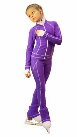 IceDress Figure Skating Outfit - Thermal -Todes(Purple With White Line)