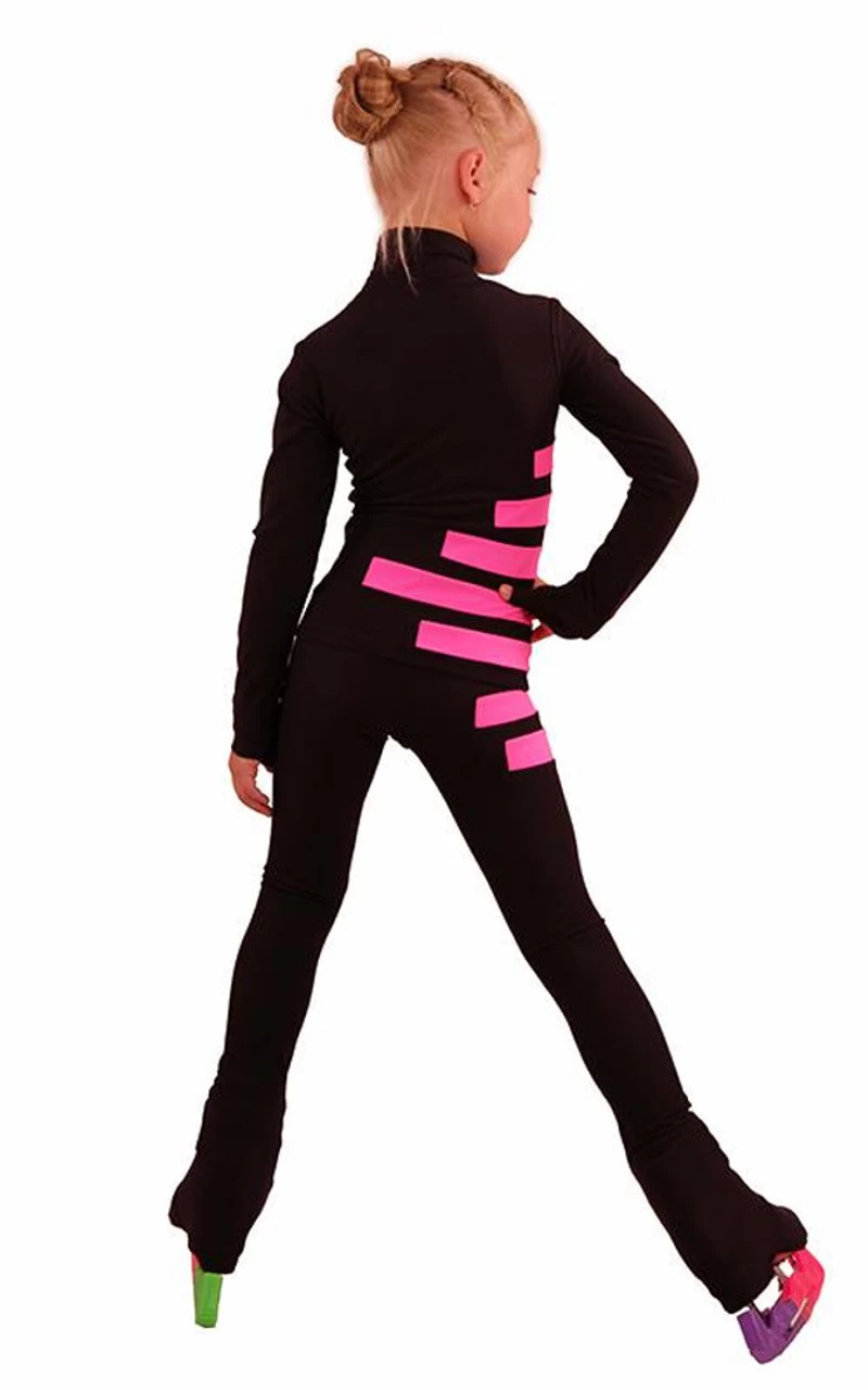 IceDress Figure Skating Outfit - Thermal - IceCode (Black With Pink) 3 IceDress Figure Skating Outfit - Thermal - IceCode (Black With Pink) - Image 3