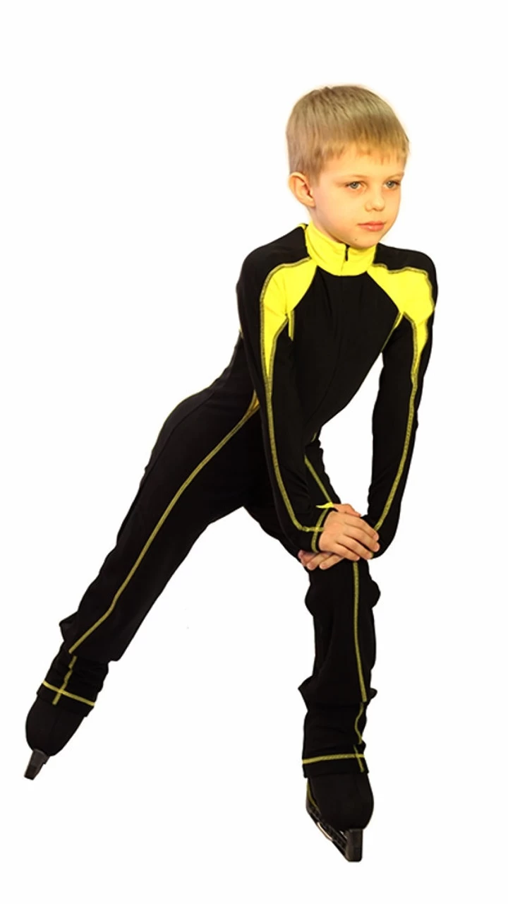 IceDress - Figure Skating Training Overalls - Axel (Black And Yellow) 3 IceDress - Figure Skating Training Overalls - Axel (Black And Yellow) - Image 3