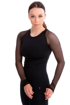 Elite Xpression - Black Top With Mesh Sleeves