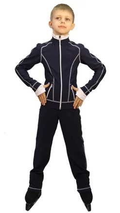 IceDress Figure Skating Thermal Pants - Todes For Boys(Gray With White Line)