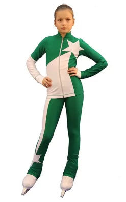 IceDress Figure Skating Outfit - Thermal - Space (Green With White)