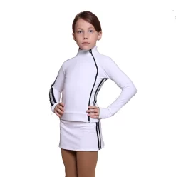 IceDress Figure Skating Jacket - Thermal - Olympus (White With Black Lamps)