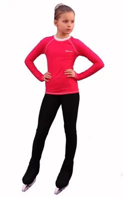 IceDress - Figure Skating Longsleeve (Raspberry With White)