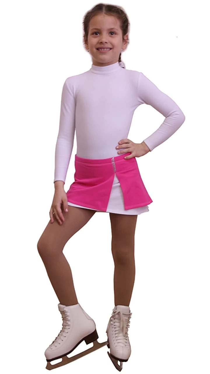 IceDress - Figure Skating Skirts - Rogue (Pink And White) 1 IceDress - Figure Skating Skirts - Rogue (Pink And White)