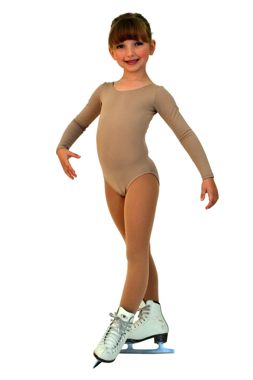 ChloeNoel BL02 Bodywear Long Sleeved Leotard (Nude)