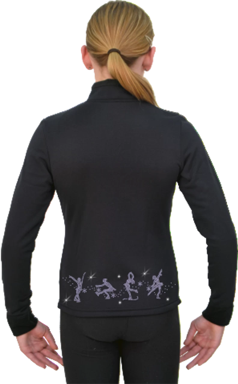 ChloeNoel Figure Skating Outfit - P11 Figure Skating Pants And J11 Solid Polar Fleece Fitted Figure Skating Jacket W/ Group Line Crystals Combination 2 ChloeNoel Figure Skating Outfit - P11 Figure Skating Pants And J11 Solid Polar Fleece Fitted Figure Skating Jacket W/ Group Line Crystals Combination - Image 2