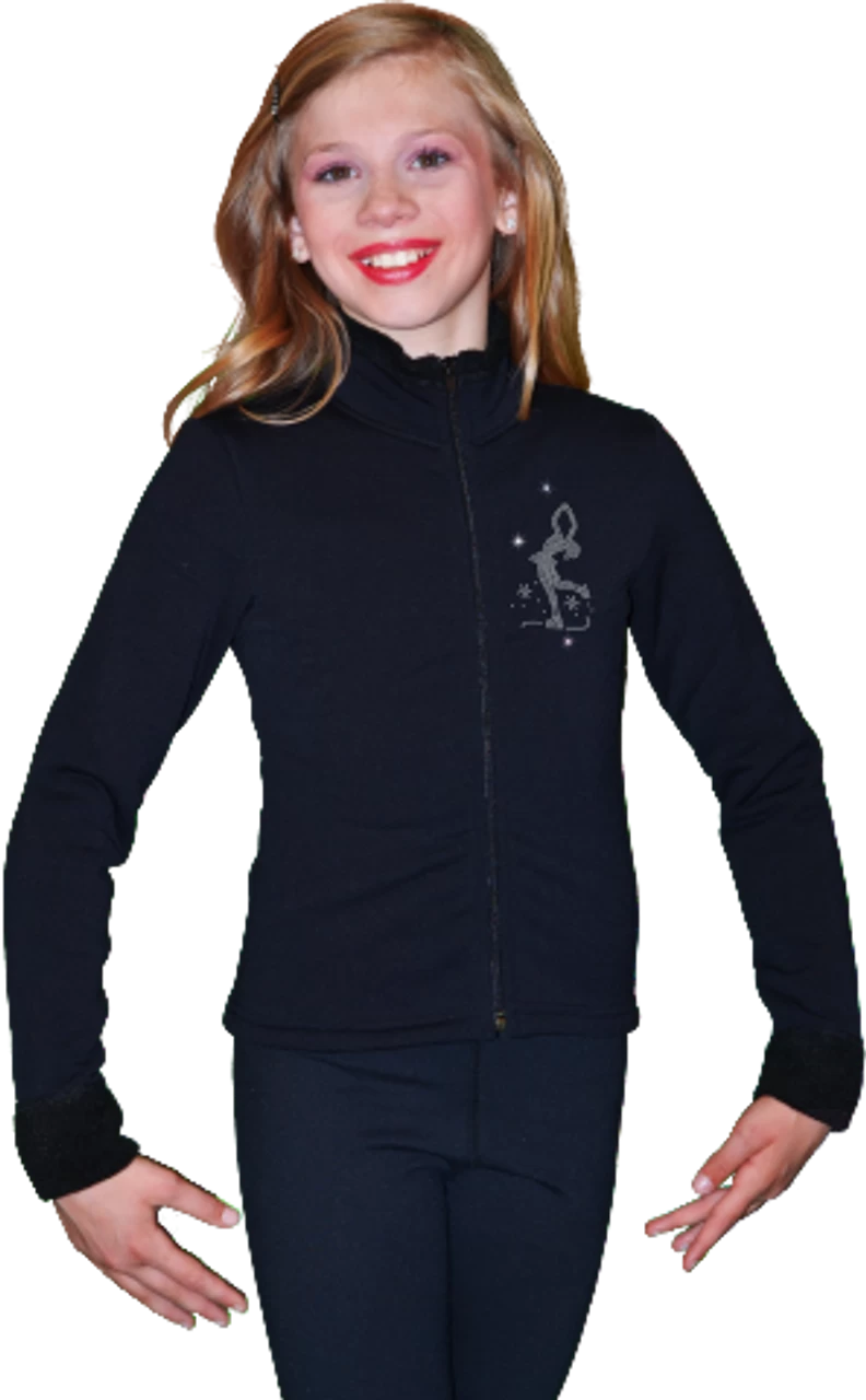 ChloeNoel Figure Skating Outfit - P11 Figure Skating Pants And J11 Solid Polar Fleece Fitted Figure Skating Jacket W/ Mini Lay-Back Skater Crystals Combination 2 ChloeNoel Figure Skating Outfit - P11 Figure Skating Pants And J11 Solid Polar Fleece Fitted Figure Skating Jacket W/ Mini Lay-Back Skater Crystals Combination - Image 2