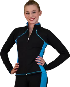 ChloeNoel JS08 Supplex Rider Style Figure Skating Jacket -Online Skating Store JS08 TQ crystals web 45698.1666907381