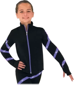 Chloe Noel JS106P Elite Polartec Spiral Fleece Figure Skating Jacket With Crystals