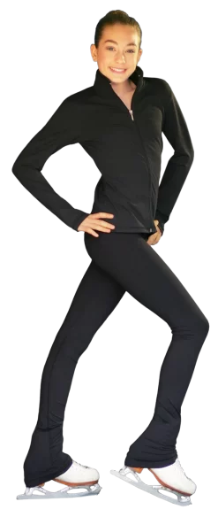 ChloeNoel PS735 Solid Over-the-hill Skate Elite Figure Skating Pants With Front Pocket