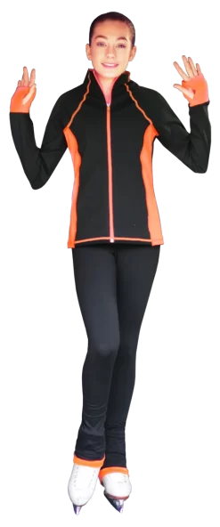 ChloeNoel JS792 Color Contrast Elite Figure Skating Jacket W/ Pockets & Thumb Holes -Online Skating Store JS792 PS792 Neon Coral 97304.1679371273