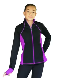 ChloeNoel JS792 Color Contrast Elite Figure Skating Jacket W/ Pockets & Thumb Holes