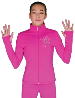 ChloeNoel JT811 Solid Fleece Fitted Elite Figure Skating Jacket W/ Mini Fuchsia Ribbon Crystals Combination 5 ChloeNoel JT811 Solid Fleece Fitted Elite Figure Skating Jacket W/ Mini Fuchsia Ribbon Crystals Combination -Online Skating Store JT811 CP MRF 79549.1540225911