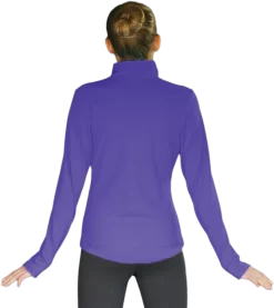 ChloeNoel JT811 Solid Fleece Fitted Elite Figure Skating Jacket W/ Thumb Holes -Online Skating Store JT811 PW back 94876.1637691512