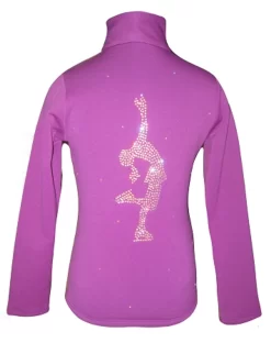 Purple Ice Skating Jacket With "Lay Back" Applique