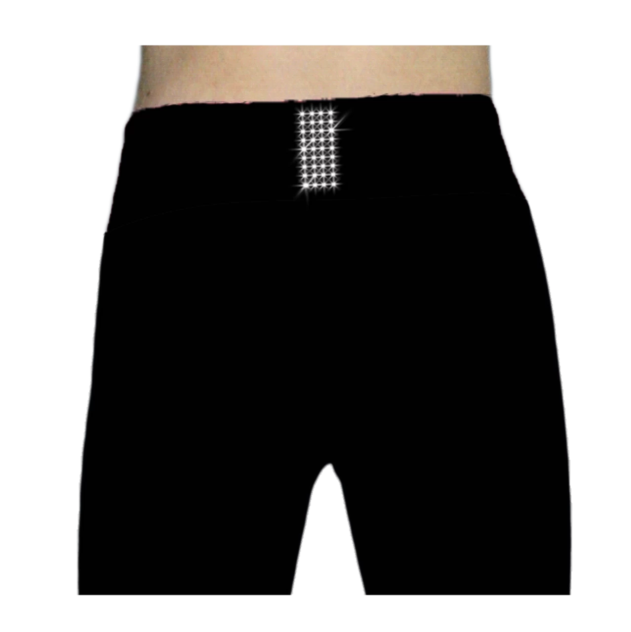 ChloeNoel PS792 3" Waist Band Black/Color Cuffs Elite Figure Skating Pants & Front Pocket & Swarovski Crystal Block 4 ChloeNoel PS792 3" Waist Band Black/Color Cuffs Elite Figure Skating Pants & Front Pocket & Swarovski Crystal Block - Image 4