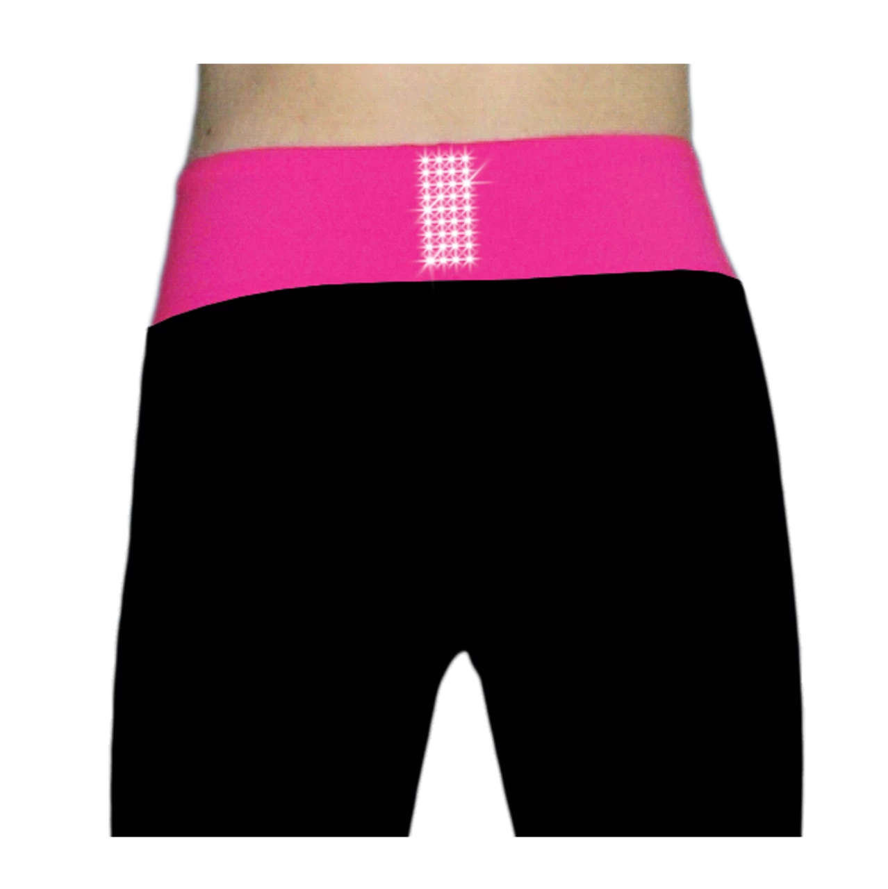 ChloeNoel PS792 3" Waist Band Black/Color Cuffs Elite Figure Skating Pants & Front Pocket & Swarovski Crystal Block 8 ChloeNoel PS792 3" Waist Band Black/Color Cuffs Elite Figure Skating Pants & Front Pocket & Swarovski Crystal Block - Image 8