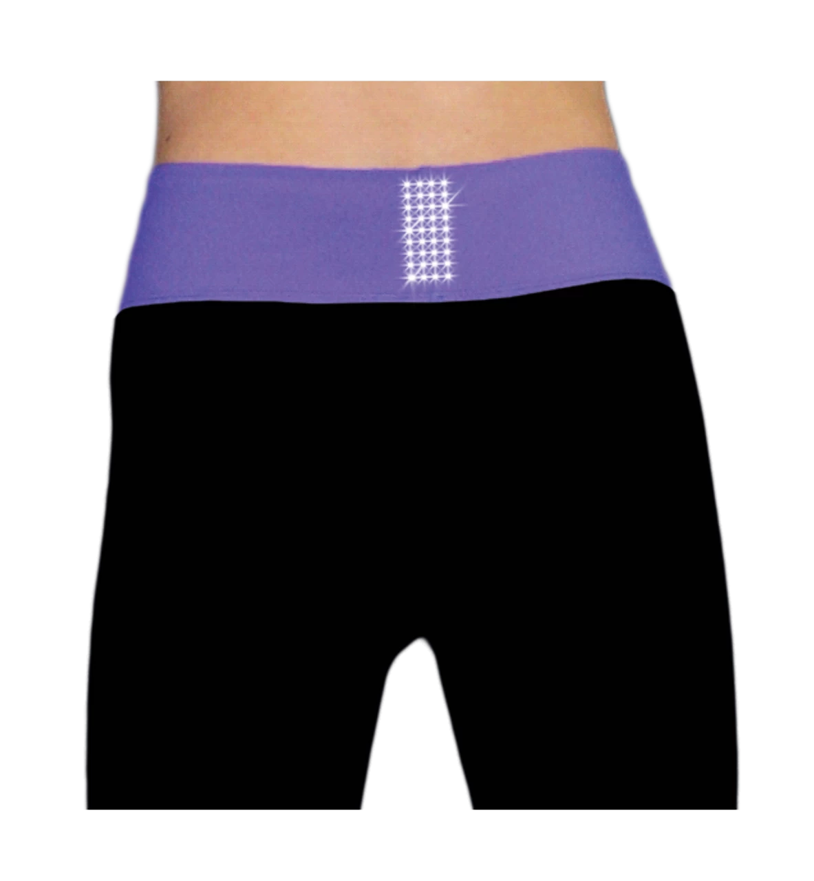 ChloeNoel PS792 3" Waist Band Black/Color Cuffs Elite Figure Skating Pants & Front Pocket & Swarovski Crystal Block 10 ChloeNoel PS792 3" Waist Band Black/Color Cuffs Elite Figure Skating Pants & Front Pocket & Swarovski Crystal Block - Image 10