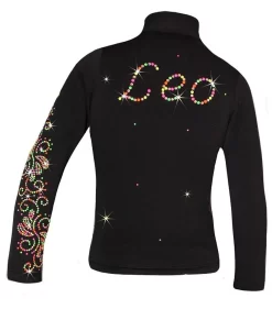 Personalized Ice Skating Jacket With "Neon Swirls" Applique (Final Sale)