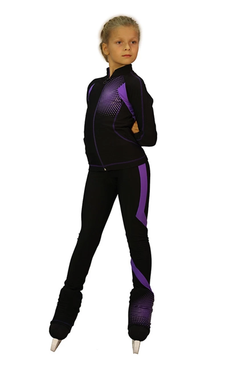 IceDress Figure Skating Thermal Jacket -Euler (Black And Purple) 3 IceDress Figure Skating Thermal Jacket -Euler (Black And Purple) - Image 3