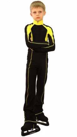 IceDress - Figure Skating Training Overalls - Axel (Black And Yellow)
