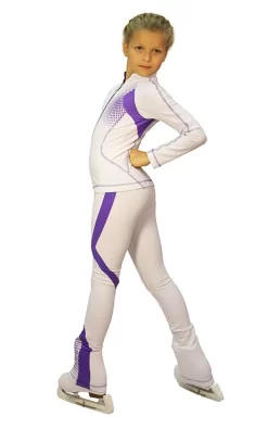 IceDress Figure Skating Thermal Jacket -Euler (White And Purple)